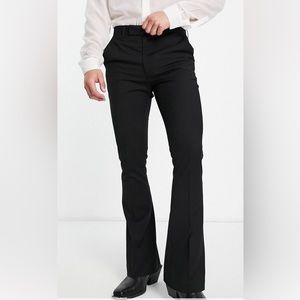 ASOS DESIGN Skinny Flare Black Tuxedo Suit Pants